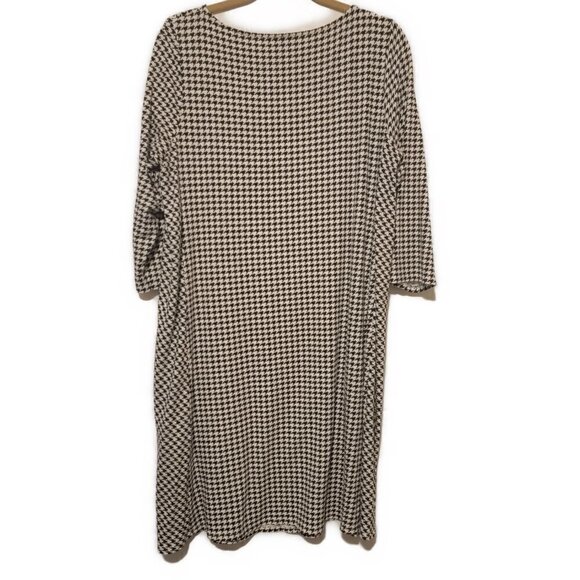 J.Jill Wearever Houndstooth Jersey Knit Midi dress - sz L - Picture 3 of 6